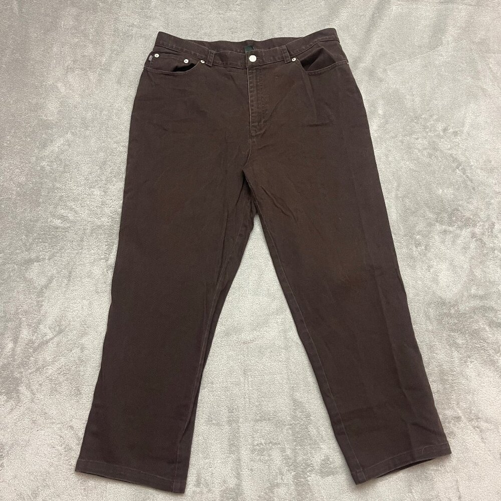 Lauren Ralph Lauren Jeans Co Straight Leg Brown Jean Denim Pants Women Size 16